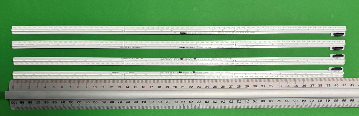 Zestaw listew LED do naprawy podświetlenia telewizora LG 75" zestaw 4szt , 2szt x Y22_75QNED80_BOE_66LED_A BAR_REV02_211228 STL750AE3 & 2szt x Y22_75QNED80_BOE_66LED_B BAR_REV02_211228 STL750AE3 , 66LED , 410MM , 6V ,