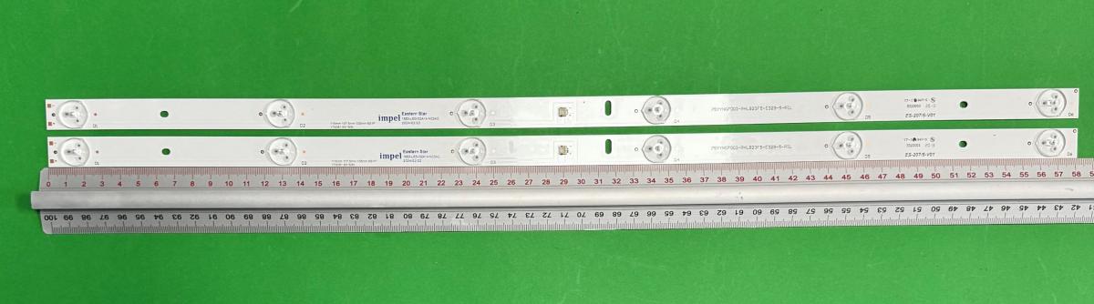 Zestaw listew LED do naprawy podświetlenia telewizora HISENSE 32" zestaw 2 szt X  75YYN07003-PHLB23F5-E329-5-PIL , 6LED , 582MM ,