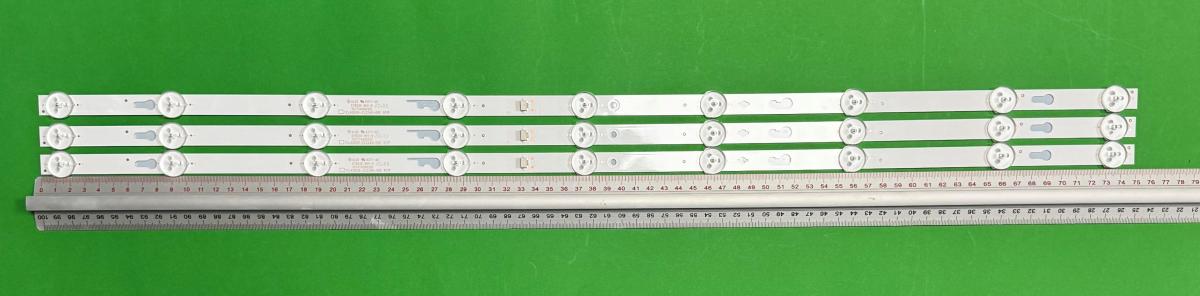 Zestaw listew LED do naprawy podświetlenia telewizora TCL 49" zestaw 3szt X 4C-LB400T-ZC1 TCL40D09-ZC22AG-06E 303TC400032 , 9LED , 3V , 750MM ,