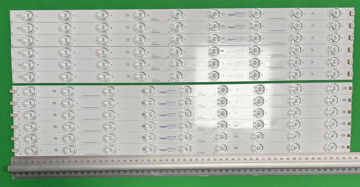 Zestaw listew LED do naprawy podświetlenia telewizora  SHARP 55" zestaw 12szt ,  6szt X CRH-P55KM35351806R5CE-REV1.1B & 6szt X CRH-P55KM35351806L5CE-REV1.1B , 9LED , 550MM , 3V ,