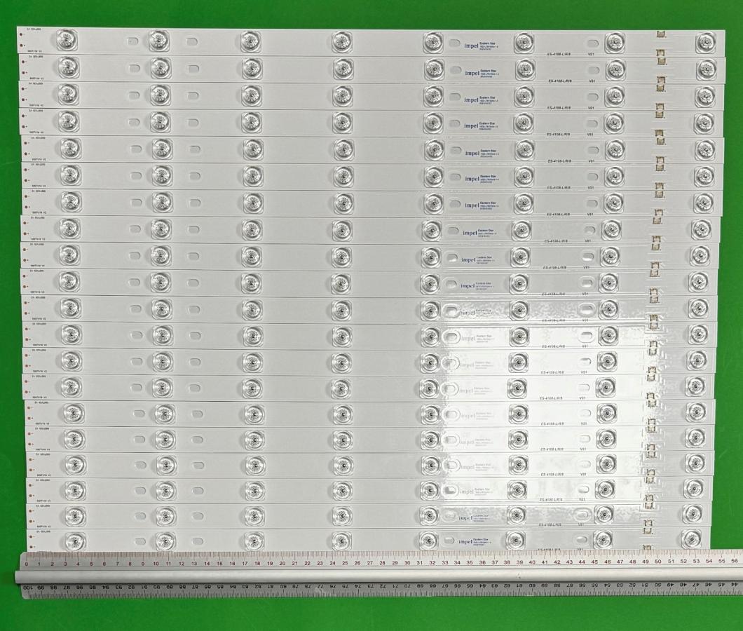 Zestaw listew LED do naprawy podświetlenia telewizora PANASONIC  55" zestaw 20sztuk , 10sztuk X 550TV19 V2 & 10sztuk X 550TV20 V2 , CX-55S15E04-3B5Y2-0-0-53P-0252-W CX-55S15E04-2B5Y2-0-D-54Q-1953-U CX-55S15E03-2B5Y2-0-D-540-1910-U , 8LED , 542MM , 3V ,
