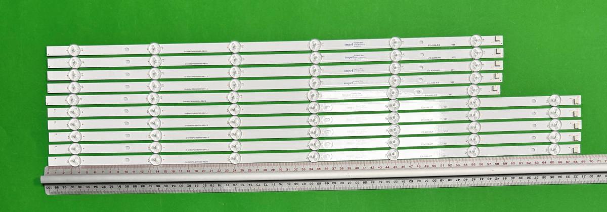Zestaw listew LED do naprawy podświetlenia telewizora HISENSE / CHIQ / KOGAN 65" zestaw 10szt , 5szt X CRH-BX65G7NL30300705A14 REV1.3 6LED , 586MM , 3V & 5szt X  CRH-BX65G7NR30300605A14 REV1.3 ,  7LED , 688MM , 3V , LB C650 G7N U H 7 14 L2 LB C650 G7N U H 6 14 R2 C650Y19 7N ,