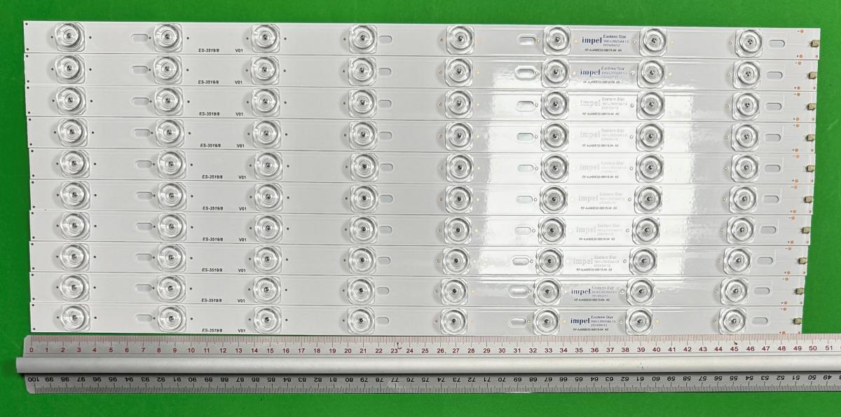 Zestaw listew LED do naprawy podświetlenia telewizora  SHARP 49" zestaw 10szt X RF-AJ490E32-0801S-04 A0 , 8LED , 493MM , 3V ,