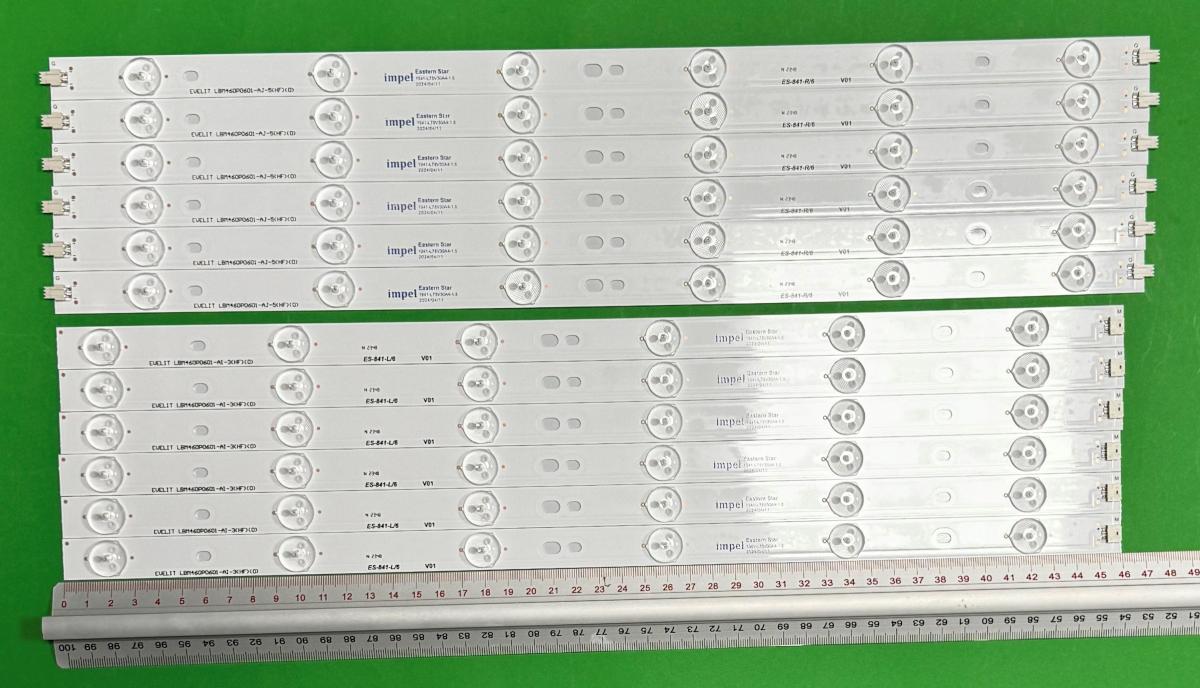 Zestaw listew LED do naprawy podświetlenia telewizora / podświetlenie do tv  PHILIPS / HAIER / EVERLIGHT 46" zestaw 12szt , 6szt X LBM460P0601-AJ-5 & 6szt X LBM460P0601-AI-3 ,