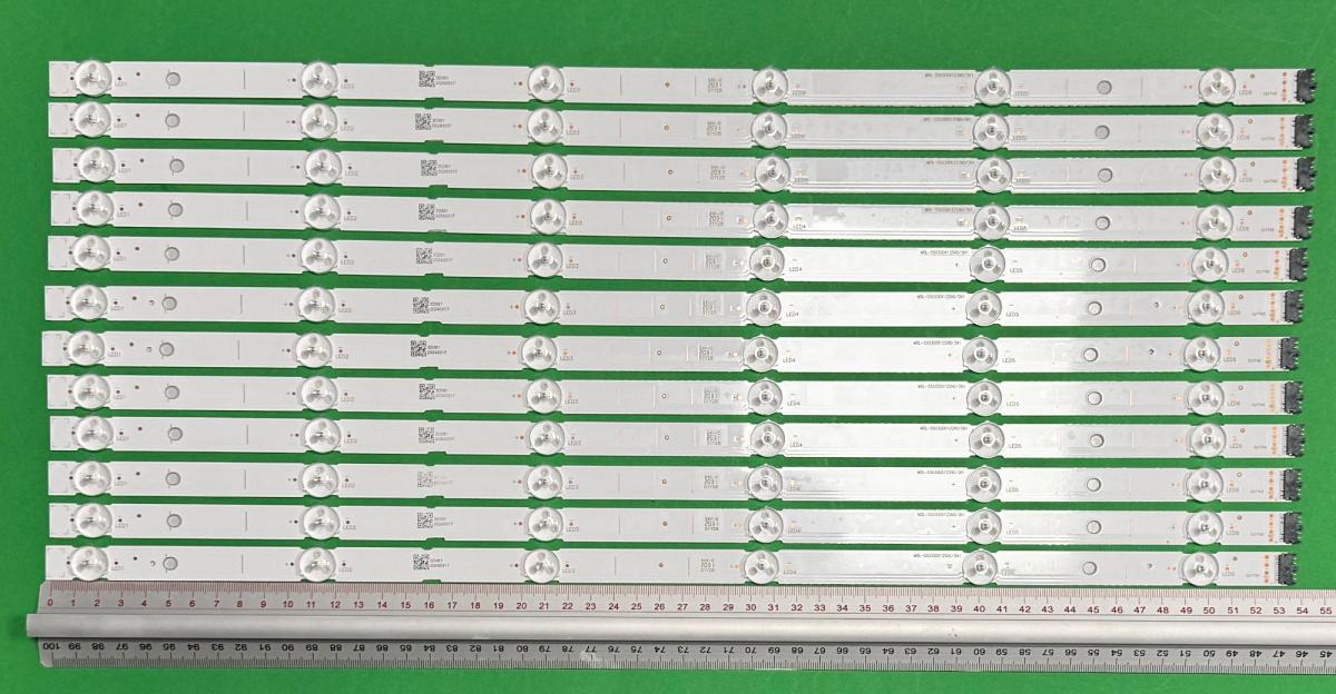 Zestaw listew LED do naprawy podświetlenia telewizora SONY 55" zestaw 12szt X LB5500V V0_03 MBL-55030D612SN0  MBL-55030D612SN1 7698A  5500V00001 , 6LED , 541MM ,