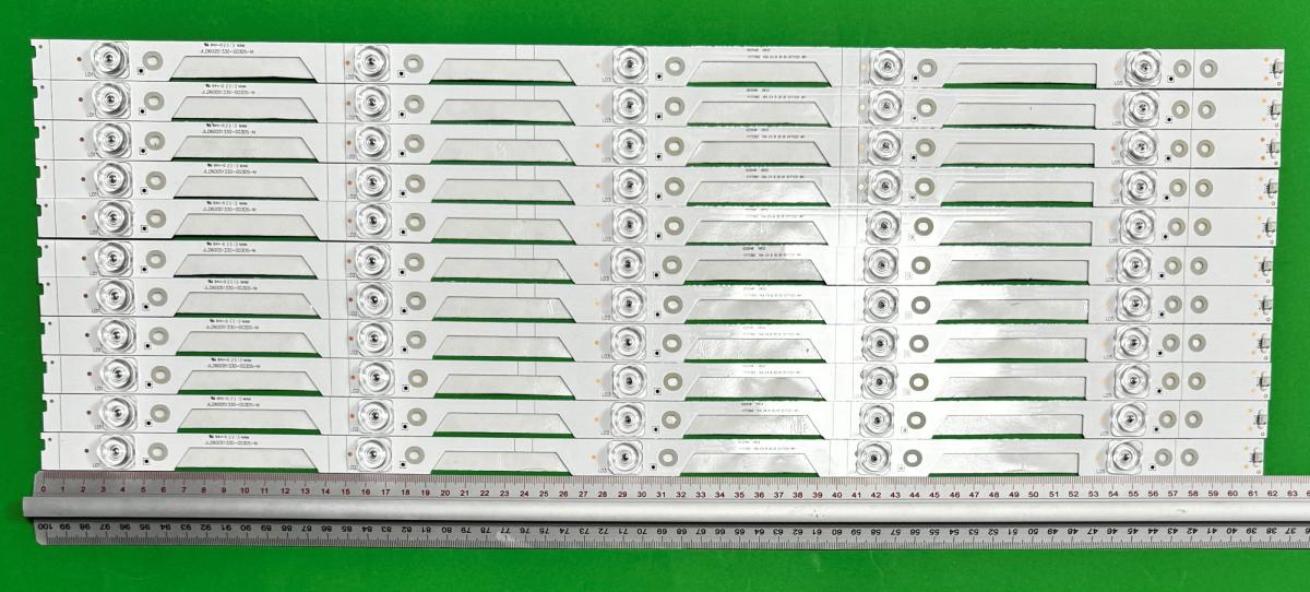 Zestaw listew LED do naprawy podświetlenia telewizora HISENSE / SHARP 60" zestaw 11szt x Hisense_60_HD600N3U21_11X5_3030C_d6f-2d1_W19_5S1P , 5LED , 610MM , 3V ,