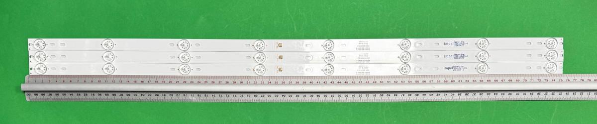 Zestaw listew LED do naprawy podświetlenia telewizora  TOSHIBA / CONDOR 40" zestaw 3szt X JL.D40081330-140ES-M M035-400-3030-N  JL.D40081330-140GS-M M035-400-3030-N T304024153 E469119 94V 035-400-3030-8 MS-L2271-V4 , 8LED , 753MM , 6V ,
