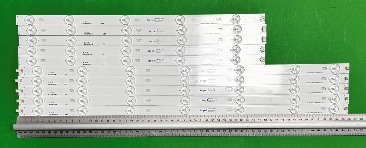 Zestaw listew LED do naprawy podświetlenia telewizora  SHARP 49" zestaw 10szt , 5szt X CRH-P49CA35350512R59P-REV1.1 B , 7LED, 561MM & 5szt X CRH-P49CA35350512L59P-REV1. B , 5LED , 561MM ,