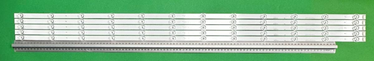 Zestaw listew LED do naprawy podświetlenia telewizora  HISENSE 58" zestaw 5szt X CRH-BXK58Y3U913030T51215E-REV1.6 HD580Y3U91-L2+2021061101+SVH580A27 , 12LED , 1100MM , 3V ,