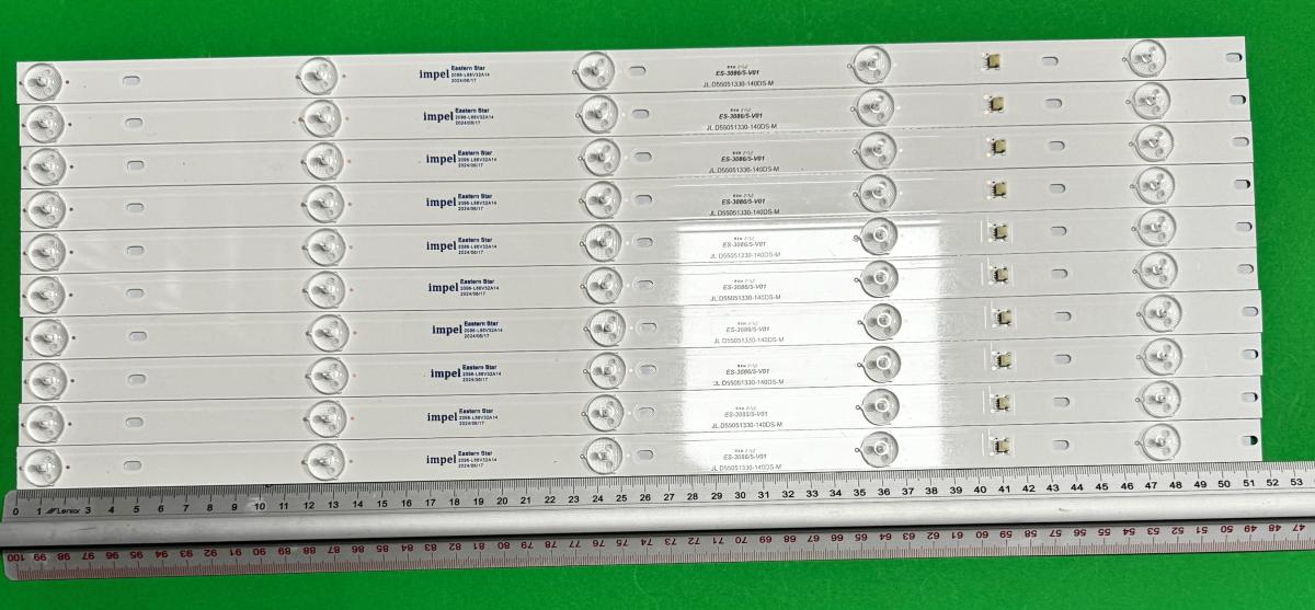 Zestaw listew LED do naprawy podświetlenia telewizora  RCA 55" zestaw 10szt x JL.D55051330-140DS-M , 5LED , 519MM , 3V ,