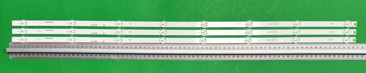 Zestaw listew LED do naprawy podświetlenia telewizora  VOX / SHARP 40" zestaw 3szt x JL.D40081330-083BS-M , 8LED , 767MM , 3V ,