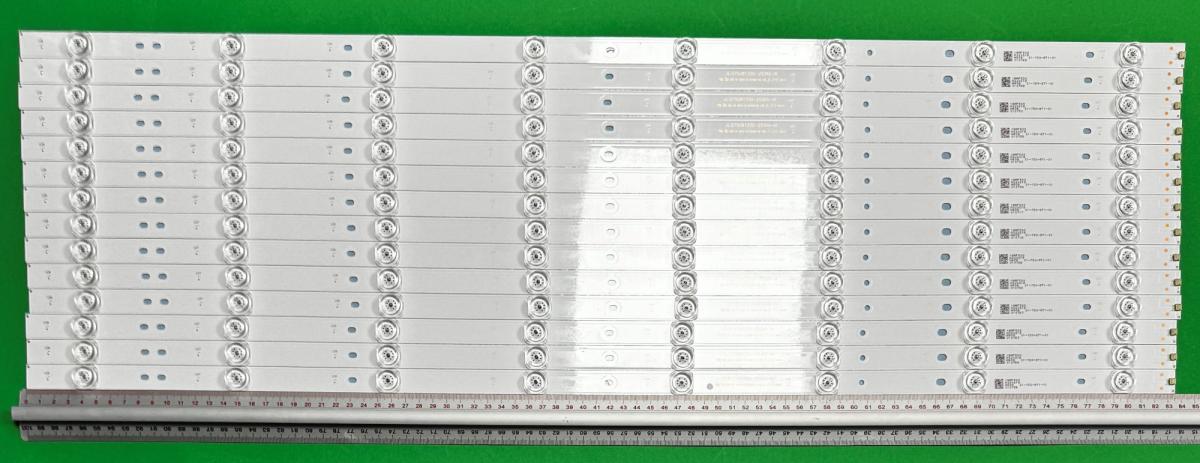 Zestaw listew LED do naprawy podświetlenia telewizora BAUHN 75" zestaw 14szt x JL.D75081330-140AS-M  JL.D75081330-253AS-M , 8LED , 835MM , 3V ,