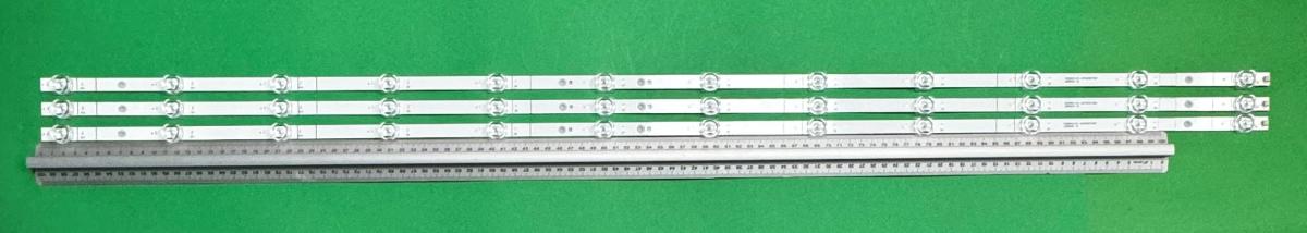 Zestaw listew LED do naprawy podświetlenia telewizora  HISENSE 58" zestaw 3szt x LB58005 LB58006 HD580X1U01-2019072901 , 12LED , 1100MM , 3V ,