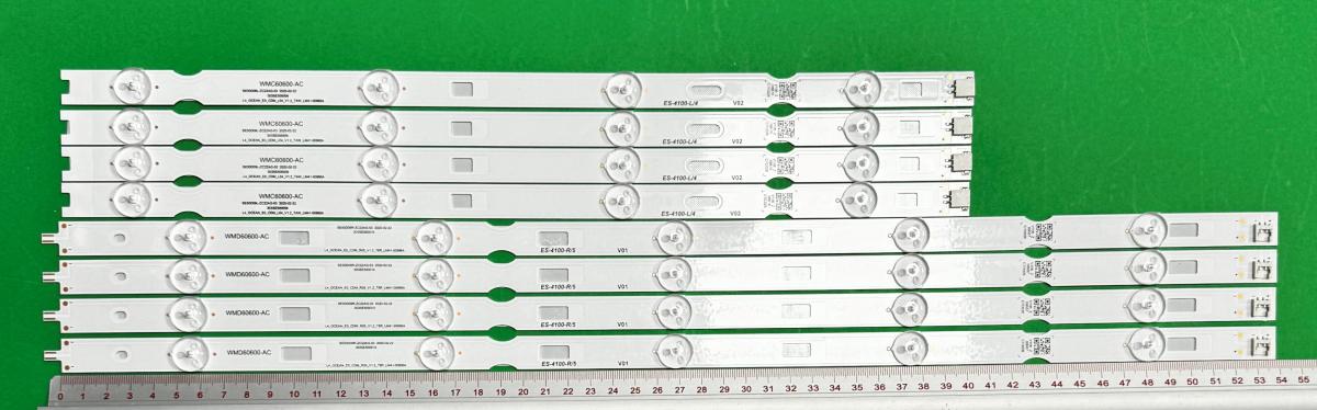 Zestaw listew LED do naprawy podświetlenia telewizora  GRUNDIG / ARCELIK 50" zestaw 8szt , 4szt X WMD60600-AC SE50D09R-ZC22AG-03 2020-02-22 303SE500010 303SE400023 E466169 XY-MH L4_OCEAN_E0_CDM_R05_V1.2_T8R_LM41-00996A , 4LED , 399MM , 3V & 4szt X L: WMC60600-AC SE50D09L-ZC22AG-03 2020-02-22 303SE500009 303SE400022 E466169 XY-MH L4_OCEAN_E0_CDM_L04_V1.2_TAW_LM41-00995A , 5LED , 545MM , 3V ,