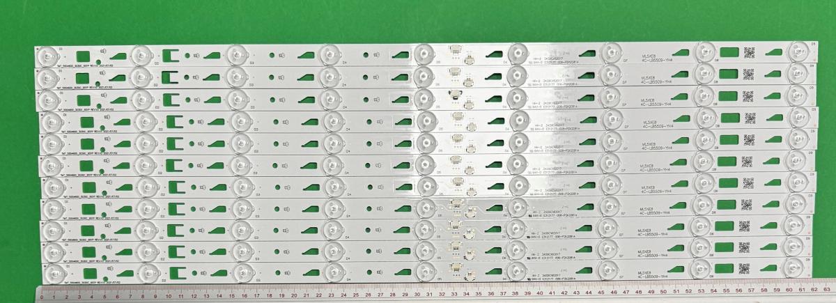 Zestaw listew LED do naprawy podświetlenia telewizora TCL 55" zestaw 11 sztuk X 4C-LB5509-YH4  4C-LB5509-YH5  TMT_55S4600_3030C_9S1P REV.V3 , 9LED , 618MM , 3V ,