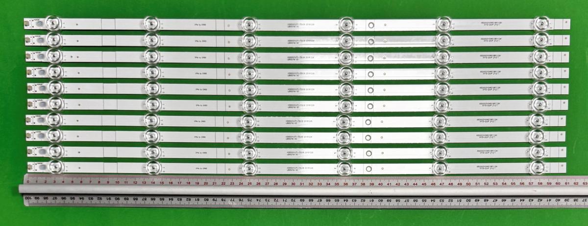 Zestaw listew LED do naprawy podświetlenia telewizora  HISENSE 65" zestaw 10szt x LB6507M , 20190419 121808 1212808 CRH-BX65S1U013030T10068BR-REV1.1 , 6LED , 613MM , 3V ,
