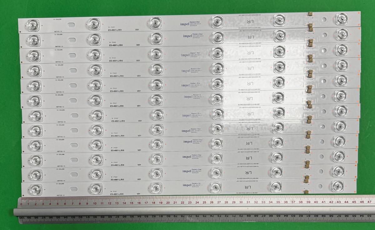 Zestaw listew LED do naprawy podświetlenia telewizora PANASONIC  48" zestaw 12szt ,   6szt X R: 480TV03 V3 RIGHT BX-48S01E09-2AAJ3-0-Q-4BP-1741 BX-48S01E09-4ZZF4-0-Q-489 & 6szt X L: 480TV02 V3 LEFT BX-48S01E09-2AAJ3-0-Q-4BP-1359 BX-48S01E0A-4ZZF4-0-Q-489 ,