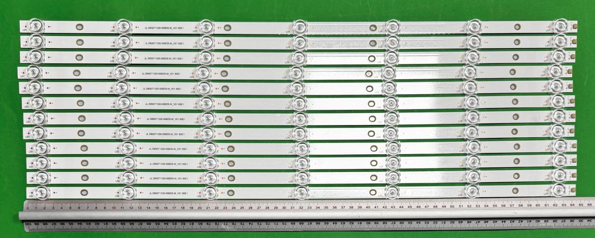 Zestaw listew LED do naprawy podświetlenia telewizora  HISENSE 65" zestaw 12szt x JL.D65071330-006DS-M_V01 , 7LED , 647MM , 6V ,
