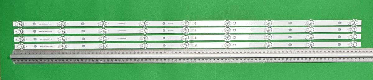 Zestaw listew LED do naprawy podświetlenia telewizora KIANO 50" zestaw 4szt X MSG-T500-F1-3030-026-09 MSG-T500-303018774-09 1.3.10700000229 , 9LED , 913MM , 3V ,