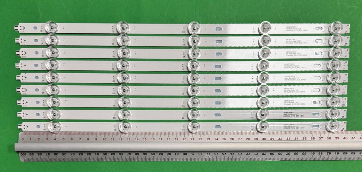 Zestaw listew LED do naprawy podświetlenia telewizora  PHILIPS 40" zestaw 9szt x SVS400A92 SVS400A89_REV10_5LED_ 140124 LJ07-01199B , 5LED , 407MM , 3V ,