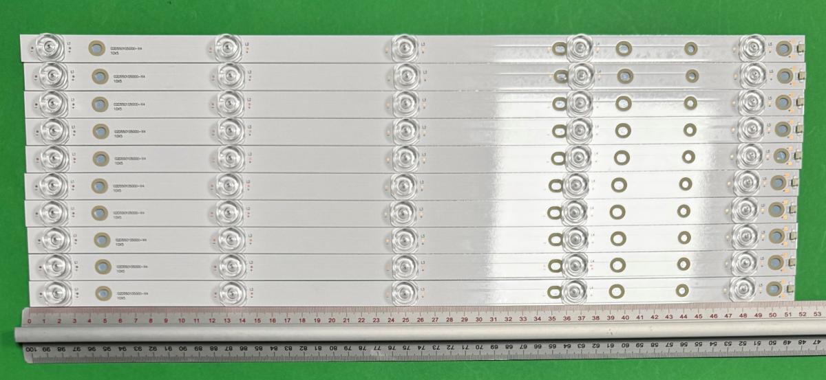 Zestaw listew LED do naprawy podświetlenia telewizora  AOC / PHILIPS 55" zestaw 10szt x LB-GM3030-GJ0D205510X5XD29-T  02D550105000-X4 10X5 3AS5CY51617  210BZ05D0B333BM00C 18105 210172  CLHEF6V5000C , 515MM , 3V ,
