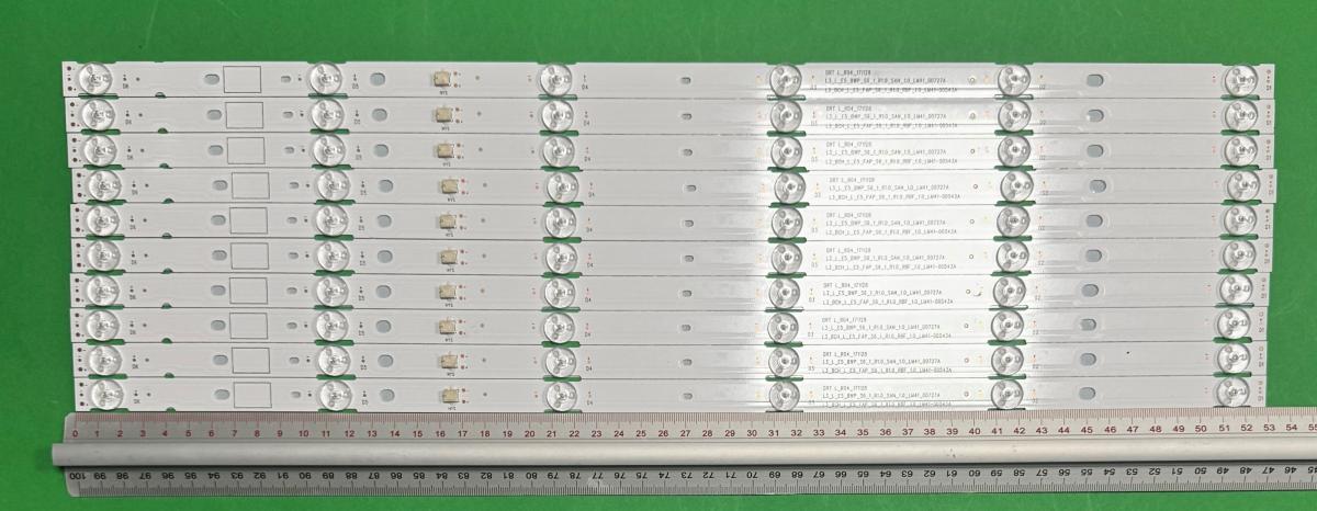 Zestaw listew LED do naprawy podświetlenia telewizora  SONY 55" zestaw 10szt x L3_BCH_L_E5_FAP_S6_1_R1.0RBF_1.0_LM41-00543A , 6LED , 530MM , 3V ,