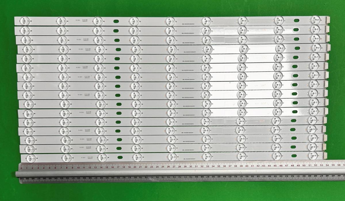 Zestaw listew LED do naprawy podświetlenia telewizora  SONY 55" zestaw 16szt X MBL-55030D818SN0  MBL-55030D8181SN1  LB5500T V0_05 , 9LED ,  539MM , 9V ,