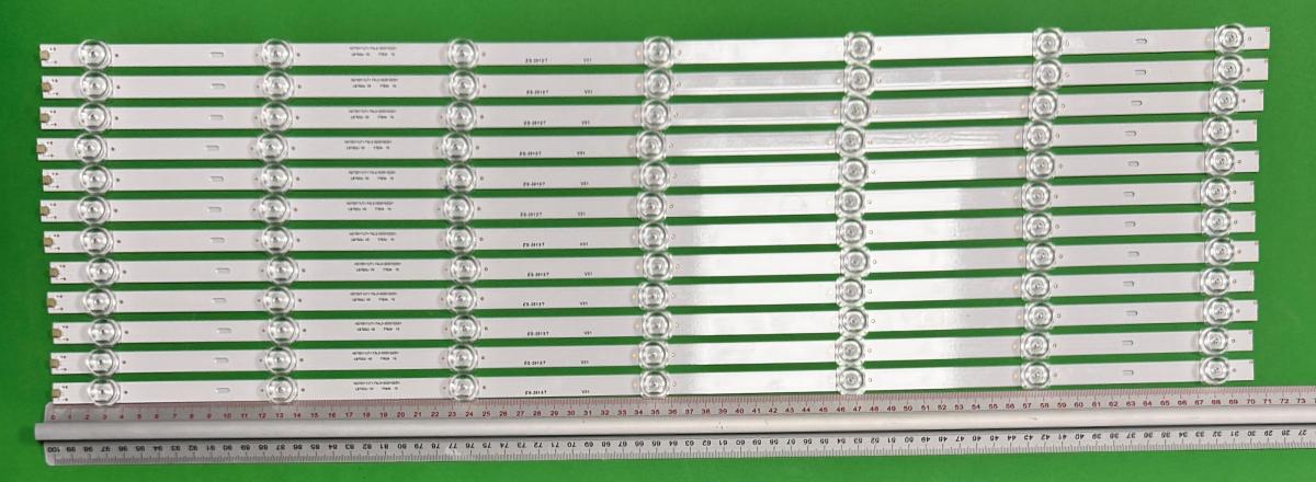 Zestaw listew LED do naprawy podświetlenia telewizora  HISENSE 75" zestaw 12szt x LB7502J V0 HD750Y1U71-TAL2+2020102201 , 7LED , 704MM , 3V ,
