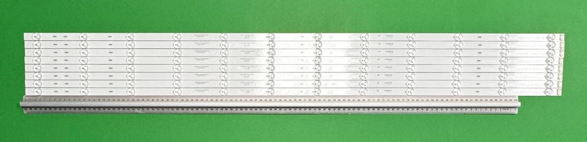 Zestaw listew LED do naprawy podświetlenia telewizora  TOSHIBA / HISENSE 55" zestaw 8szt x HD550Y3U72-TAL5KT-2021050702 SVH550FC9+ZDJG ZD_SSC_D550_12X8_01_TDE30_V1.3_20210507 , 12LED , 1098MM , 12V ,