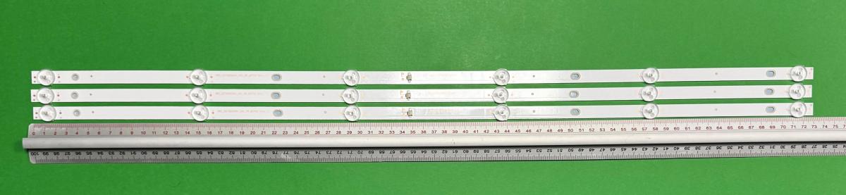 Zestaw listew LED do naprawy podświetlenia telewizora  NEVIR 39" zestaw 3szt x HRS_SQY39GA064_3X6_2W_MCPCB 12mm_V1 , 6LED , 730MM , 3V ,