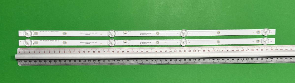 Zestaw listew LED do naprawy podświetlenia telewizora  CHIQ 32" zestaw 2szt x RF-BS320S30-0401S-29 A2 , 4LED , 530MM , 6V ,