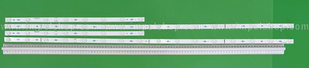 Zestaw listew LED do naprawy podświetlenia telewizora TCL 55" zestaw 4 sztuki , 2szt x 55C635 16*2 A-B02 55HR330M16A0 V1 , 16LED , 1040MM , 6V & 2szt x 55C635 8*2 B-B02 55HR330M08B0 V1 , 8LED ,  500MM ,6V ,  niebieskie światło ,