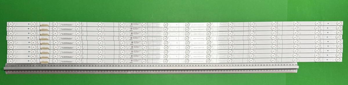Zestaw listew LED do naprawy podświetlenia telewizora  HISENSE 55" zestaw 9szt x CRH-BX55X3U3030160902UREV1.1  JHD550X3U81-TA+2020022801+SVH550F82  JHD550X3U81-TA+2019122801  LB5500X V0 , 16LED , 1164MM , 3V ,