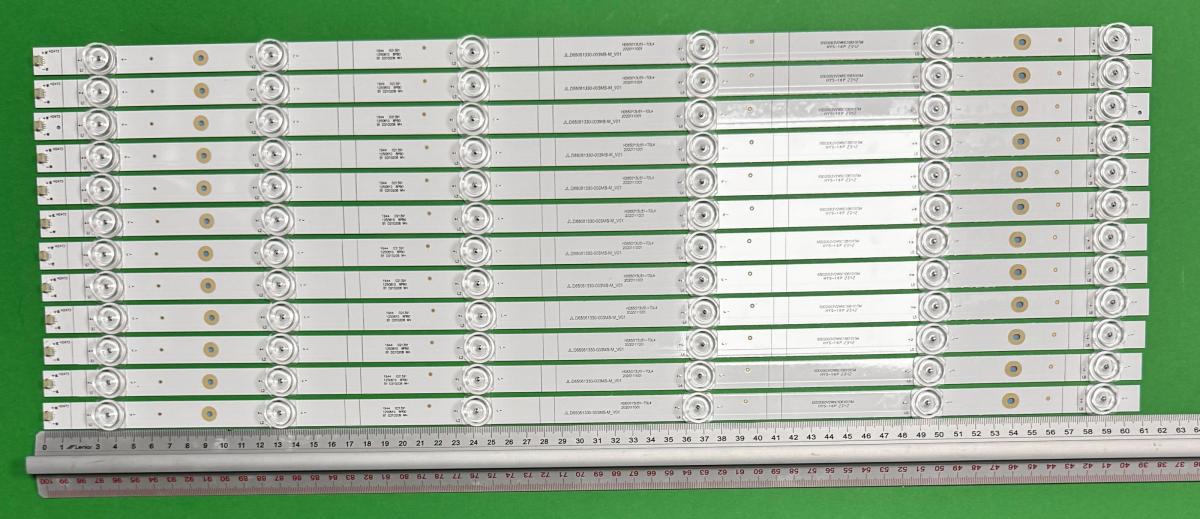 Zestaw listew LED do naprawy podświetlenia telewizora  HISENSE 65" zestaw 12szt x JL.D65061330-003MS-M_V01 HD650Y3U51-T0L4 , 6LED , 612MM , 3V ,
