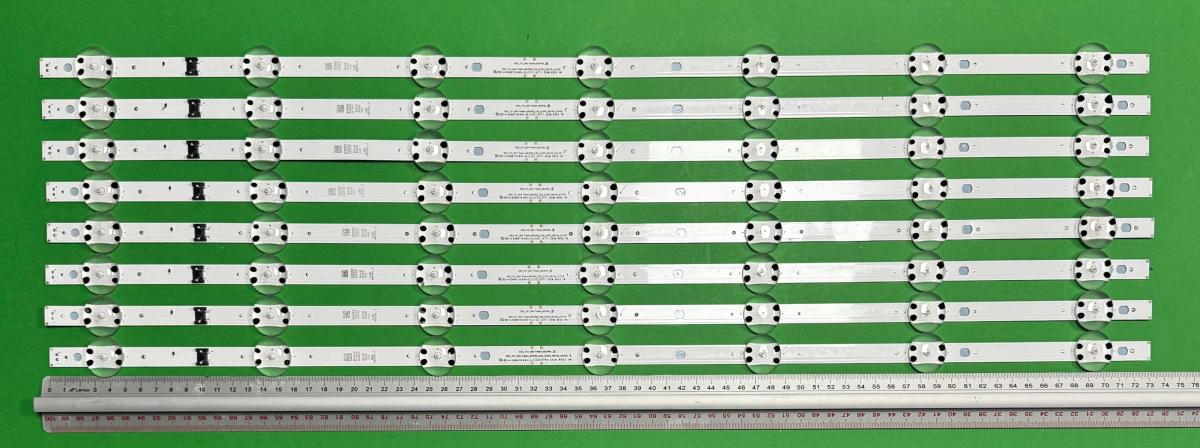 Zestaw listew LED do naprawy podświetlenia telewizora  LG 65" zestaw 8szt X SSC_Y21_Slim Trident_65UP80_S SSC_Y21_Slim Trident_65UP80_BOE_(0.6PI)_REV00_210105 SSC_Y21_Slim Trident_65NANO75_S SSC_Y21_Slim Trident_65NANO75_BOE_(0.6PI)_REV00_21 0106 EAV65035301 , 7LED , 732MM , 3V ,