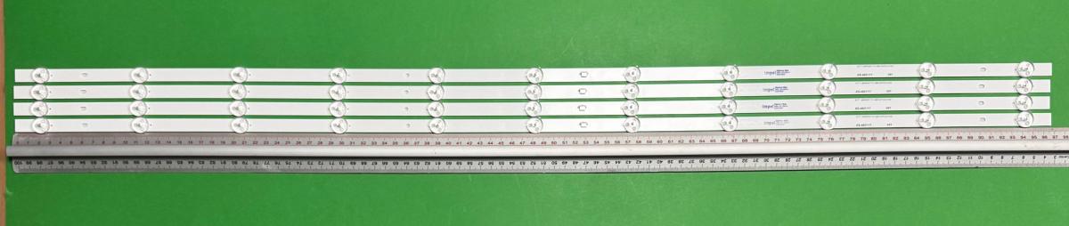 Zestaw listew LED do naprawy podświetlenia telewizora PHILIPS  50" zestaw 4szt X LBM500M1101-ABK-3(HF)(O) , zamiennik : 210BZ11D0B33LBL05E  210BZ11D0B33LBL03E , 11LED , 970MM , 3V ,