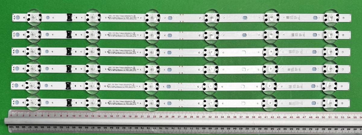 Zestaw listew LED do naprawy podświetlenia telewizora  LG 50" zestaw 6szt X SSC_Y21 SLIM TRIDENT 50UP80_HKC_PTN0.5_REV00_200915 SSC_Y21 Slim Trident 50NANO75 SSC_Y21 Slim Trident 50NANO75_HKC_PTN0.6_REV00_201206 EAV65019801 , 6LED , 543MM , 6V , EAV65019701 ,