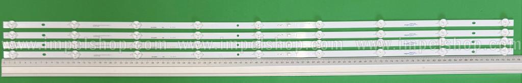 Zestaw listew LED do naprawy podświetlenia telewizora SAMSUNG 50" zestaw 4szt X 07-50SS61-OD35-4X9-970X12-210621-1.1 261501013920 , 9LED , 970MM , 3V ,