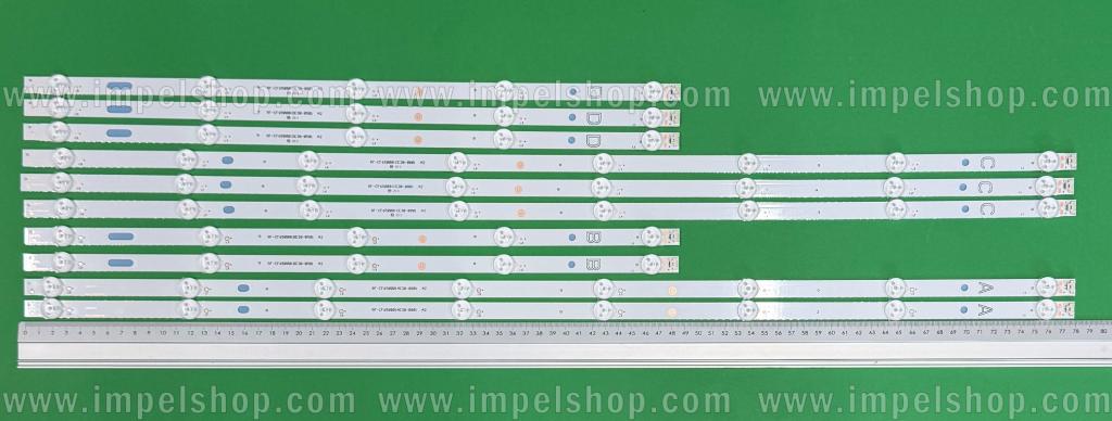 Zestaw listew LED do naprawy podświetlenia telewizora VESTEL 65"  zestaw 10 sztuk , 2SZT X A: JL.D65081330-078ES-M_V01 , 782MM , 8LED , 3V & 2SZT X B: JL.D65051330-078FS-M_V01 , 487MM , 5LED , 3V & 3SZT X C: JL.D65081330-078GS-M_V01 , 782MM , 8LED , 3V & 3SZT X D: JL.D65051330-078HS-M_V01 , 487MM , 5LED , 3V , 23647012 , 23620217,