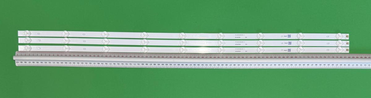 Zestaw listew LED do naprawy podświetlenia telewizora  SHARP 43" zestaw 3szt X RF-AJ430010SE30-0901 A1 , 9LED , 818MM , 3V ,