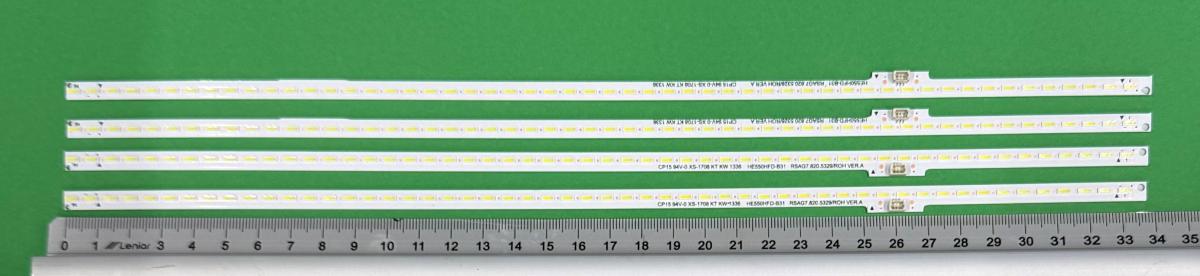Zestaw listew LED do naprawy podświetlenia telewizora HISENSE 55" zestaw 4szt , 2szt X HE550HFD-B31 RSAG7.820.5328/ROH VER.A & 2szt X HE550HFD-B31 RSAG7.820.5329/ROH VER.A , 54LED , 338MM , 3V ,