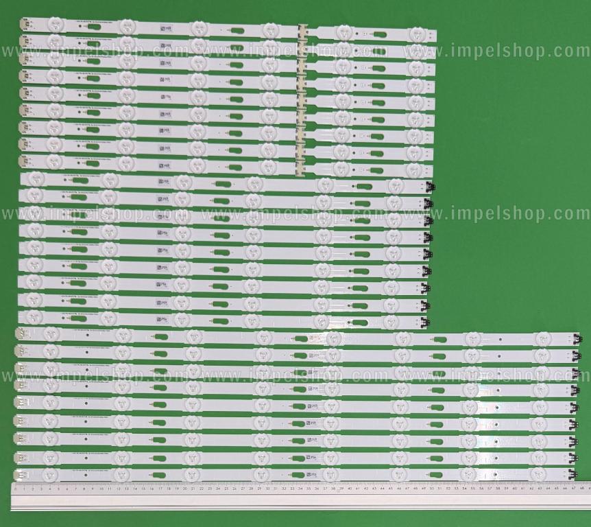 Zestaw listew LED do naprawy podświetlenia telewizora SAMSUNG 78" zestaw 27szt , 9szt x V5DU-780DCA-R1[15.02.10] , 9szt x V5DU-780DCB-R1[15.02.10] , 9szt X  V5DU-780DCC-R1[15.02.10] , LM41-00109S S_5U75_78_FL_L6 LM41-00109U S_5U75_78_FL_R6 zamiennik BN96-34766A BN96-34767A BN96-34768A ,