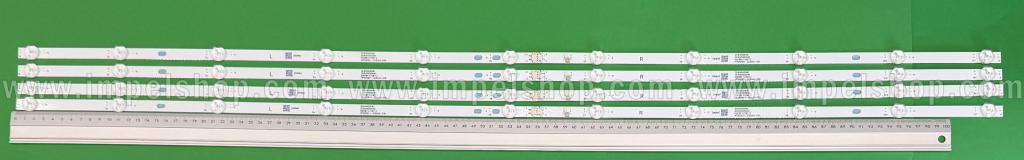Zestaw listew LED do naprawy podświetlenia telewizora  XIAOMI 55" zestaw 4szt X HFSX55D11-ZC62AG-03D HFSX55D11-ZC62AG 303HX550004D , 11LED , 1060MM , 3V ,