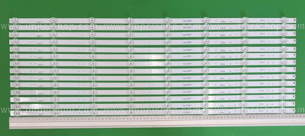 Zestaw listew LED do naprawy podświetlenia telewizora  MANTA 75" zestaw 14szt X JS-JP75F2082ED.212 R72-75D04-005 805141T.30068.14P , 8LED , 806MM , 6V , Uwaga na polaryzację złącza - biegunowość może być zamieniona ,