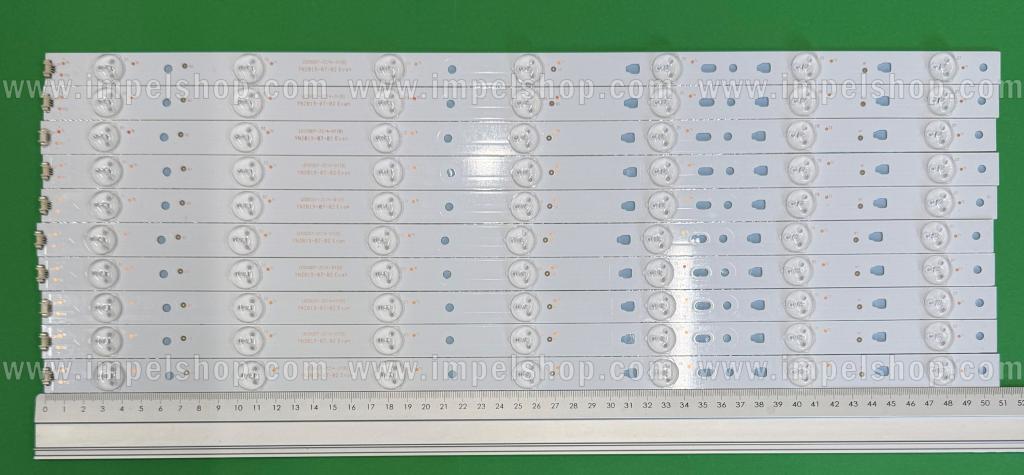 Zestaw listew LED do naprawy podświetlenia telewizora JVC 50" zestaw 10szt X LED50D7-ZC14-01(B) 30305000204 , 7LED , 510MM , 3V ,