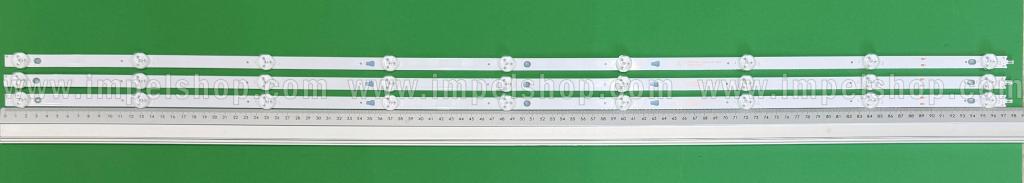 Zestaw listew LED do naprawy podświetlenia telewizora  SHARP 50" zestaw 3szt X LED50D09A-ZC62AG-02 2020-05-27 9S1P , 9LED , 974MM , 3V ,