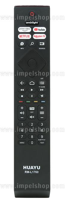Pilot do PHILIPS SMART TV RM-L1760 - zamiennik HUAYU , Netflix Prime Video Youtube Rakuten ambilight ,