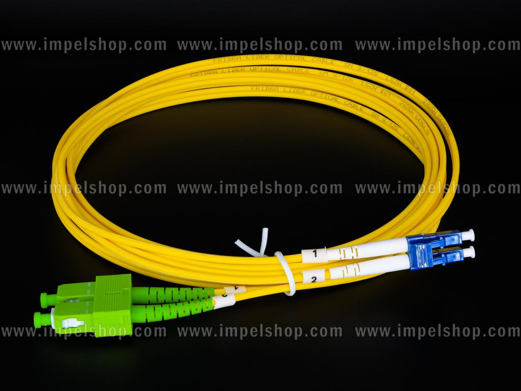 Patchcord SM G652D, Duplex, 3.0mm, SC/APC - LC/UPC, 3m