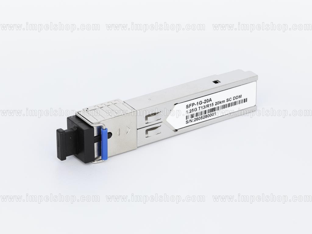 Wkładka / moduł 1.25G, SFP, BIDI, WDM, SMF 1xSC, 20km (16dB), Tx1310nm / Rx1550nm, DDM , kodowanie : CISCO