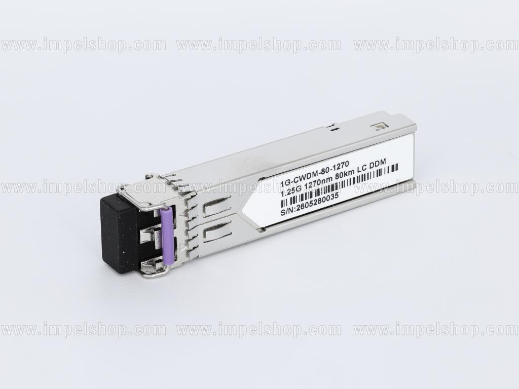 Wkładka / moduł 1.25G, SFP, CWDM, SMF, 2xLC, 80km (23dB), Tx1270nm / Rx1270nm ~1610nm, DDM , kodowanie : CISCO